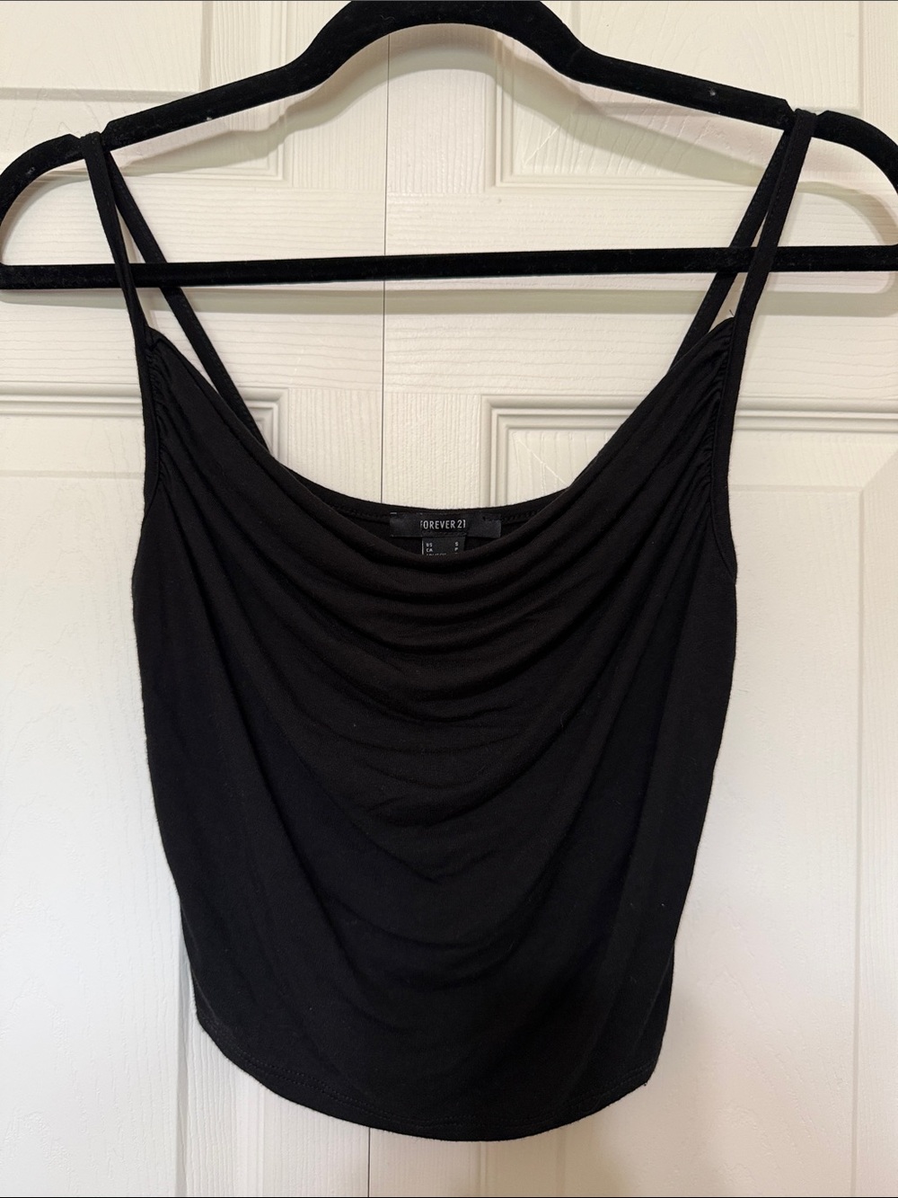 Forever 21 Black Cowl Neck Double Strap Camisole